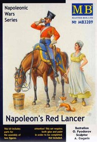  Masterbox Models  1/32 Napoleon's Red Lancer Mounted on Horse w/Maiden MTB32009
