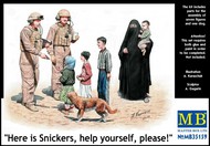 Here is Snickers! US Soldiers, Eastern Woman w/Children & Dog (8) #MTB35159