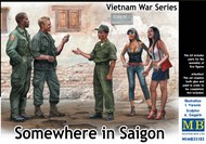 Somewhere in Saigon US Soldiers (2), Vietnamese Soldier & Prostitutes (2)Vietnam War #MTB35185