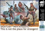 Desert Battle: Skull Clan New Amazons Women Warriors (4) w/Captured Man #MTB35199
