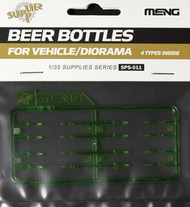  MENG Models  1/35 Beer Bottles (16) Translucent Green Plastic MGKSPS11