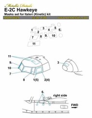  Metallic Details  1/48 Grumman E-2C Hawkeye. Masks MDMDM4829