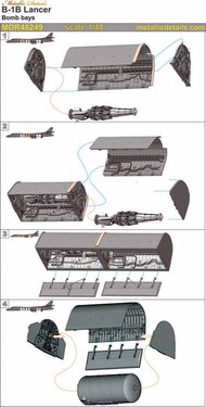  Metallic Details  1/48 Rockwell B-1B Lancer bomb bays 3d-printed - Pre-Order Item MDMDR48249