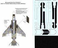  Microscale Decals  1/48 USAF McDonnell F-4 Phantom Black and Black Outline Fuselage and Wing Walkways MS48011