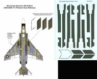  Microscale Decals  1/48 USN and USMC McDonnell F-4 Phantom Dark Grey Fuselage and Wing Walkways MS48012
