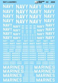 6" & 3" # M Navy Style Font 12" Microscale Decals 1/48 U.S Yellow Alphabet