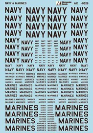  Microscale Decals  1/48 Black - U.S.Navy And U.S.Marines Assorted Size Words MS48029