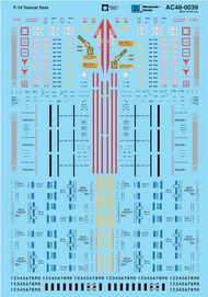  Microscale Decals  1/48 Grumman F-14 Tomcat Data Sheet: Contains Un-Armed Missile Markings [F-14A F-14B F-14C F-14D] MS48039