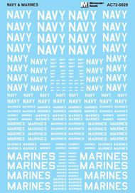 White-Navy And Marines Assorted Size words #MS72028