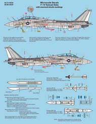 Grumman F-14 Tomcat Data Sheet: Contains Un-Armed Missile Markings [F-14A F-14B F-14C F-14D] #MS72039