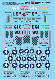 Microscale Decals  1/72 North-American P-51B Salem Representative, P-51D's - The Flying Undertaker, Passion Wagon, Nooky Booky IV, Big Beautiful Doll MS72040