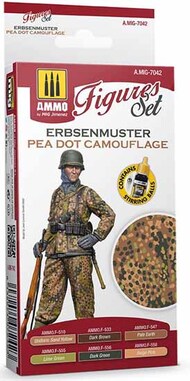  Ammo by Mig Jimenez  NoScale Mig Paint Set - Erbsenmuster Pea Dot Camouflage Figures Set AMM7042
