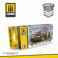  Ammo by Mig Jimenez  NoScale Paint Set - STuG III Mid & Late Colors 1944-45 AMM7186