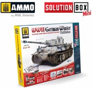  Ammo by Mig Jimenez  NoScale Solutions Box Mini - WW2 German Vehicles Winter Colors and Weathering System AMM7901