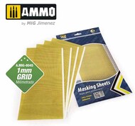  Ammo by Mig Jimenez  NoScale Masking Sheets with 1mm Grid (5pcs at 290mm/11.4in x 145mm/5.7in) AMM8045