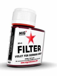  MIG Productions  NoScale Enamel Violet Filter for German Grey 35ml Bottle (Re-Issue) MIGF427