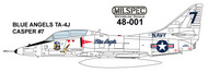  Milspec  1/48 Douglas TA-4J Skyhawk 'CASPER' BLUE ANGELS Flight Demonstration Team (white painted aircraft not blue) CAMMS48001