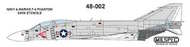  Milspec  1/48 McDonnell F-4B Phantom HI/VIZ DATA STENCILS CAMMS48002