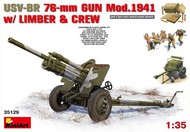  MiniArt Models  1/35 USV-BR 76mm Gun Mod 1941 w/Limber & 5 Crew MNA35129