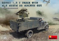  MiniArt Models  1/35 Soviet 1.5-Ton Cargo Truck w/M4 Maxim AA Machine Gun & 2/Crew (JUL) MNA35186