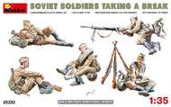 Soviet Soldiers Taking a Break (5) w/Weapons & Accessories #MNA35233