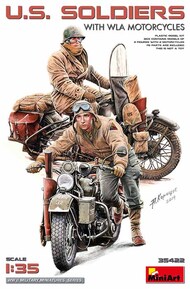  MiniArt Models  1/35 US Soldiers with WLA Motorcycles MNA35422