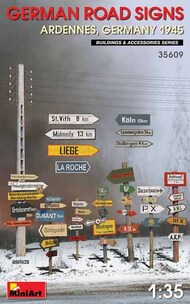  MiniArt Models  1/35 German Road Signs WW2 Ardennes, Germany 1945 OUT OF STOCK IN US, HIGHER PRICED SOURCED IN EUROPE MNA35609