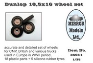  Mirror Models  1/35 Dunlop 10 5x16 Wheel/Tire Set for WWII CMP/British Trucks (5) MZZ35011