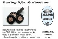  Mirror Models  1/35 Dunlop 9 5x16  Wheel/Tire Set for WWII CMP/British Trucks (5) MZZ35012