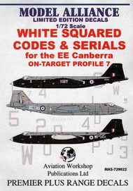  Model Alliance  1/72 White Squared Codes and Serials for BAC/EE Canberras (RAF codes/RAF code letters/RAF serial numbers) ML729022