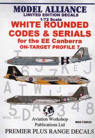 White Rounded Codes and Serials for BAC/EE Canberras (RAF codes/RAF code letters/RAF serial numbers) #ML729023