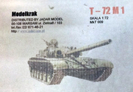  Model-Krak  1/72 T-72M1 Soviet Med Battle Tank MKR7209
