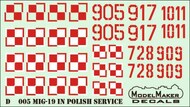  Model Maker Decals  1/144 Mikoyan MiG-19 in Polish service D144005