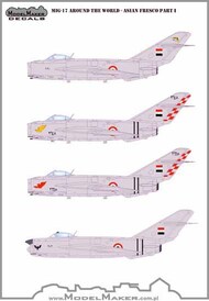  Model Maker Decals  1/144 Mikoyan MiG-17 AROUND THE WORLD - ASIAN FRESCO PART I D144155