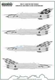  Model Maker Decals  1/48 Mikoyan MiG-21bis/ MiG-21UM Around the World Croatian Air Force 25 anniversary D48098