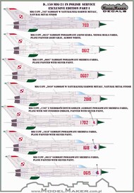  Model Maker Decals  1/48 Mikoyan MiG-21 in Polish service Exclusive edition part I D48150