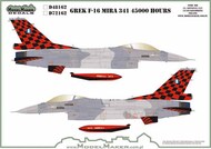  Model Maker Decals  1/48 Greek F-16 341 Mira 45000 Hours D48162