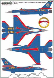  Model Maker Decals  1/48 Belgian F-16AM 75 Years 2ND Squadron Comet D48171