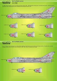  Model Maker Decals  1/72 Suhkoi Su-7 in Polish service D72009A