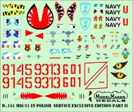  Model Maker Decals  1/72 Mikoyan MiG-21 in Polish service exclusive edition part II D72151
