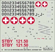  Model Maker Decals  1/72 Lockheed-Martin F/A-18C/D Switzerland Air Force, generic set [F/A-18D] D72201