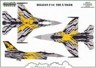  Model Maker Decals  1/32 Belgian Lockheed-Martin F-16 THE X TIGER decals + masks set MD32179
