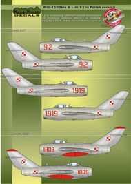  Model Maker Decals  1/32 MiG-15/15bis & Lim-1/2 in Polish service D32023