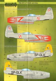  Model Maker Decals  1/48 Yalovlev Yak-23 in Polish Service D48019