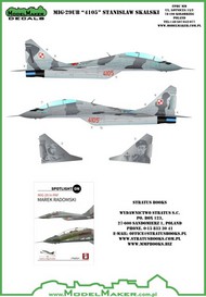  Model Maker Decals  1/48 Mikoyan MiG-29UB '4105' Stanislaw Skalsk D48055