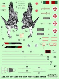  Model Maker Decals  1/48 20 Years of F-16 in Portuguese service D48059
