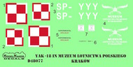  Model Maker Decals  1/48 Yak-18 SP-YYY decal + mask D48077