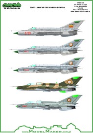  Model Maker Decals  1/48 Mikoyan MiG-21 around the world - Uganda D48085