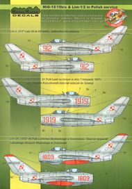  Model Maker Decals  1/72 Mikoyan MiG-15/MiG-15bis & Lim-1/2 in Polish D72023