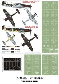  Montex Masks  1/24 Messerschmitt Bf.109K-4 2 canopy masks (exterior and interior) + 4 insignia masks MXK24029